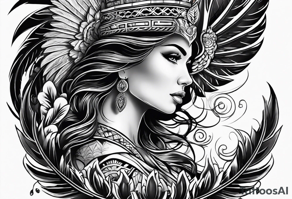 Phoenix mexican style tattoo idea