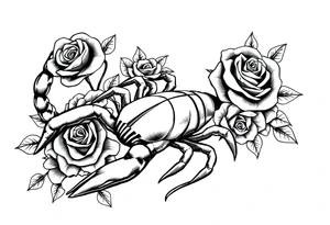 Scorpion with roses tattoo idea