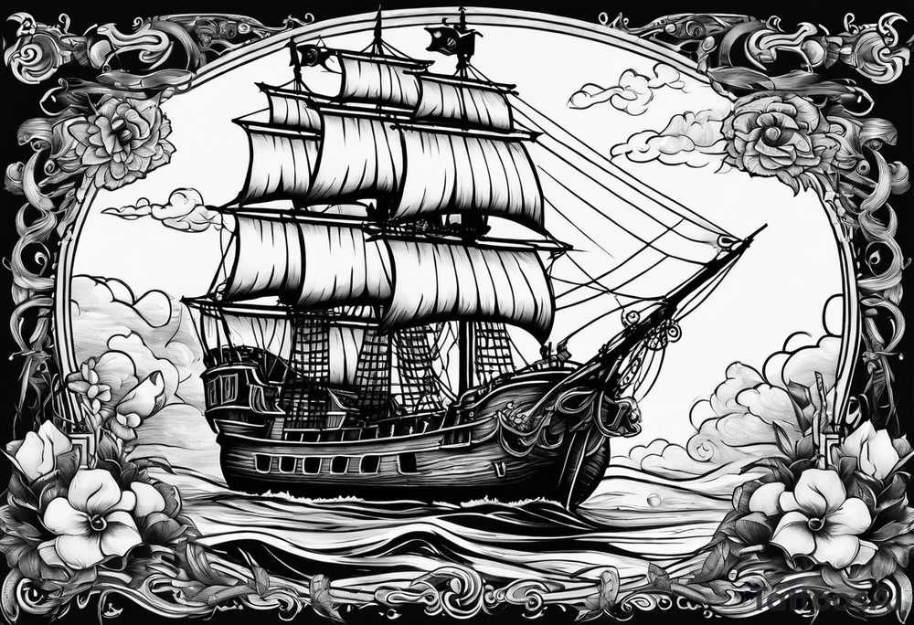 pirate walking the plank of life tattoo idea