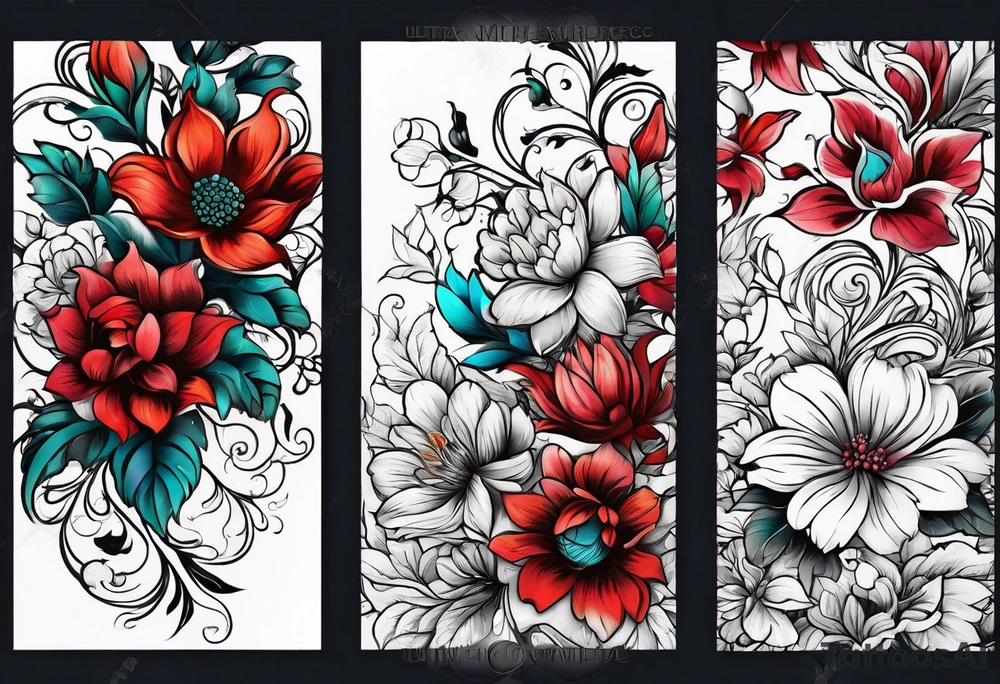 FLORAL PATTERN, SEEMLESS tattoo idea