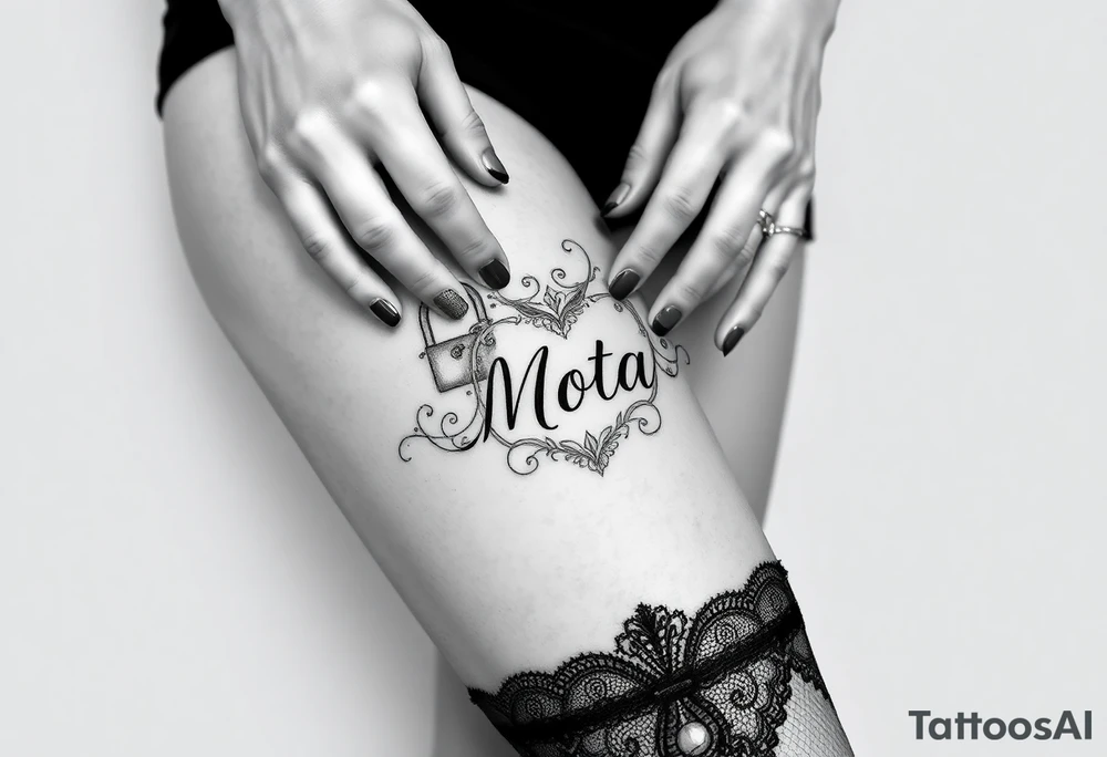 A lock with the name Mota tattoo idea