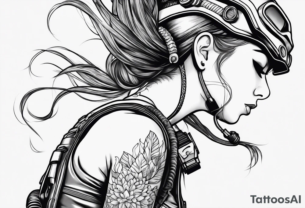 Scuba diver female tattoo idea
