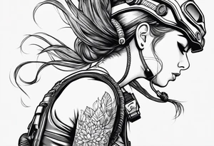 Scuba diver female tattoo idea