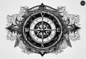 guy faux compass. Slashed lettering long fencing swords for arrows tattoo idea