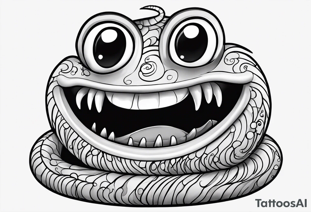 Earthworm with smile tattoo idea