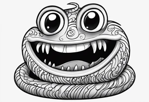 Earthworm with smile tattoo idea
