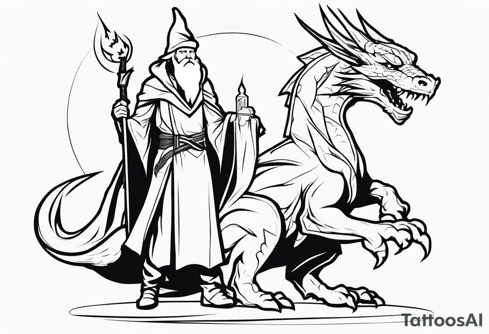 Wizard with dragon tattoo idea