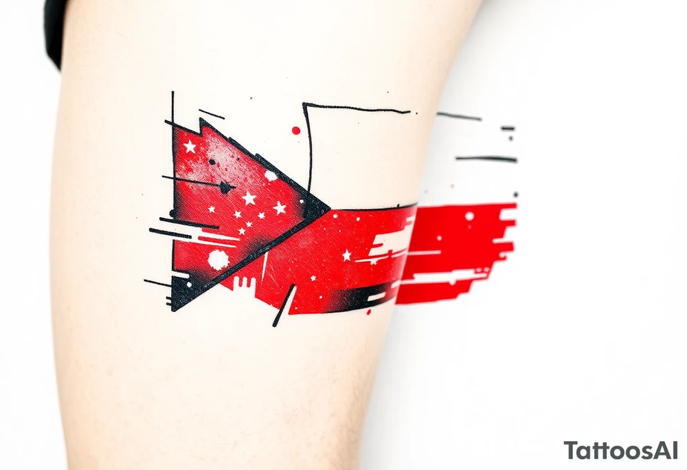 A distressed Czech flag with a grunge texture, giving it a bold, rugged, and rebellious feel tattoo idea