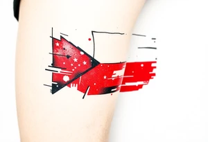 A distressed Czech flag with a grunge texture, giving it a bold, rugged, and rebellious feel tattoo idea