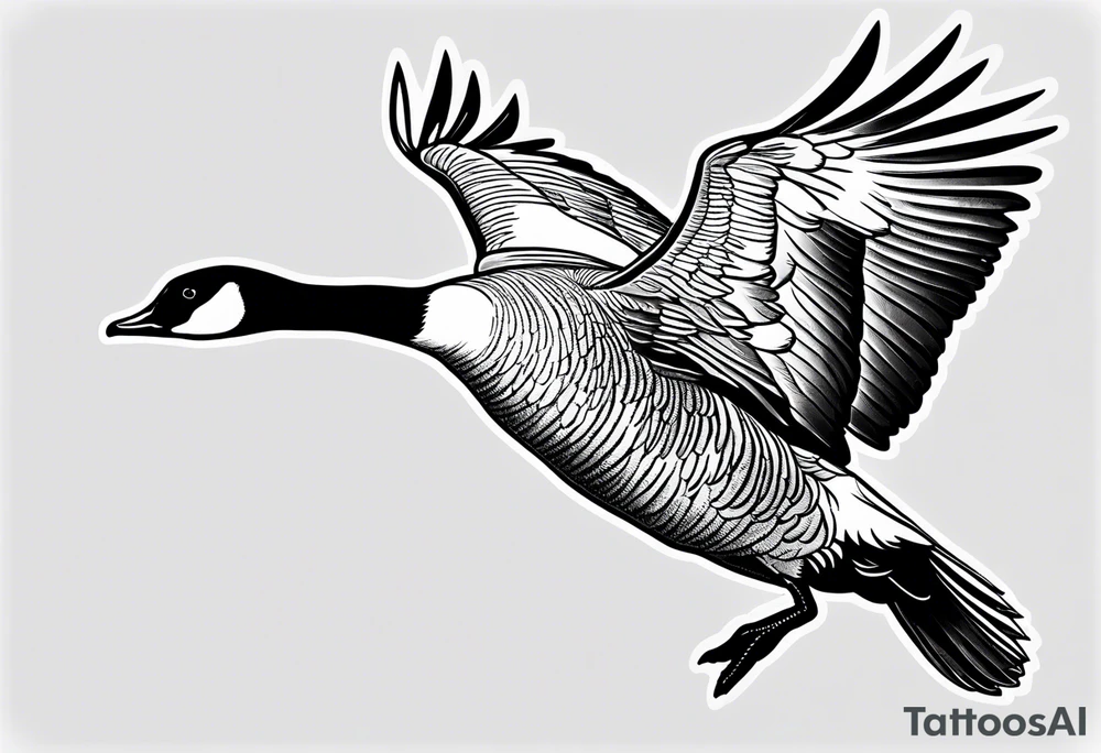 canadian goose trying to fly tattoo idea