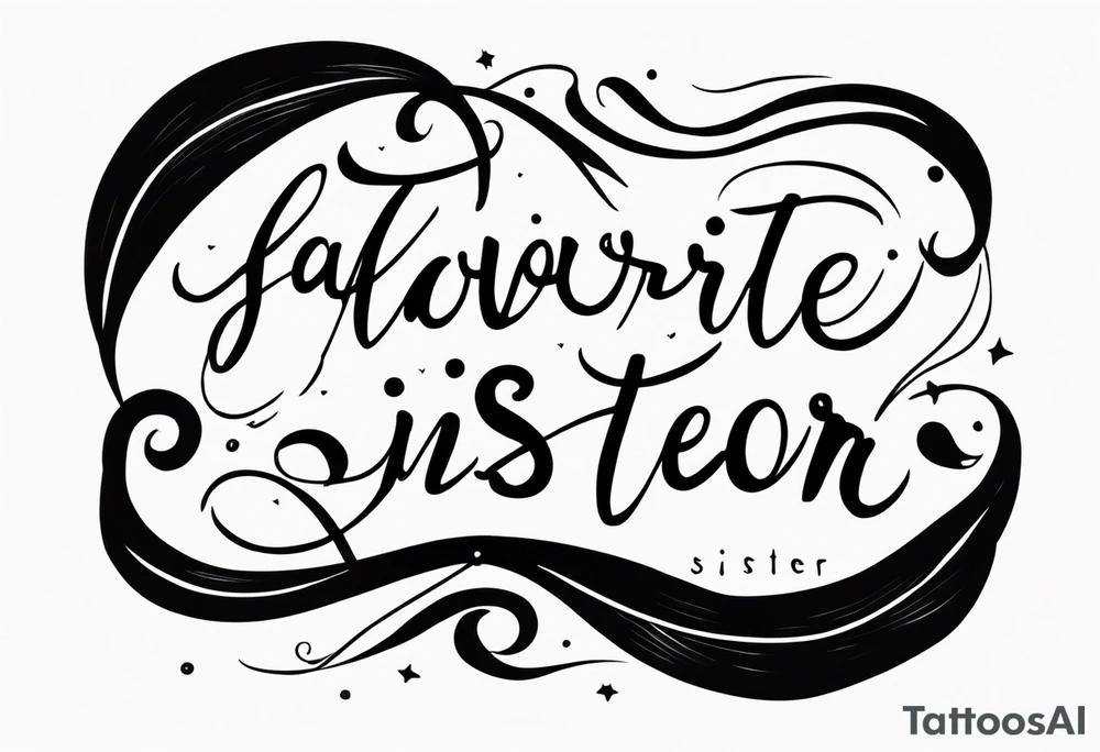 The handwritten words to my favorite sister" tattoo idea