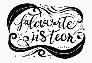 The handwritten words to my favorite sister" tattoo idea