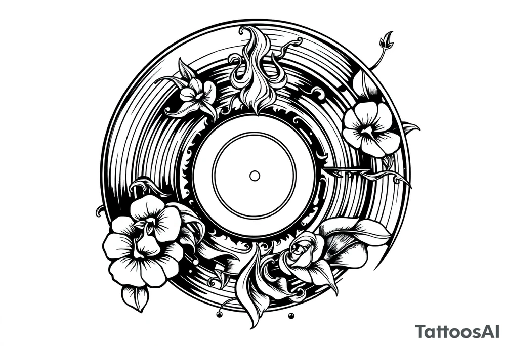vinyl record tattoo idea