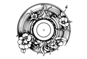 vinyl record tattoo idea