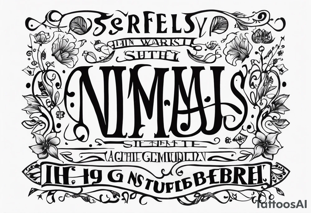 niemals aufgeben in just words across a back simple tattoo idea