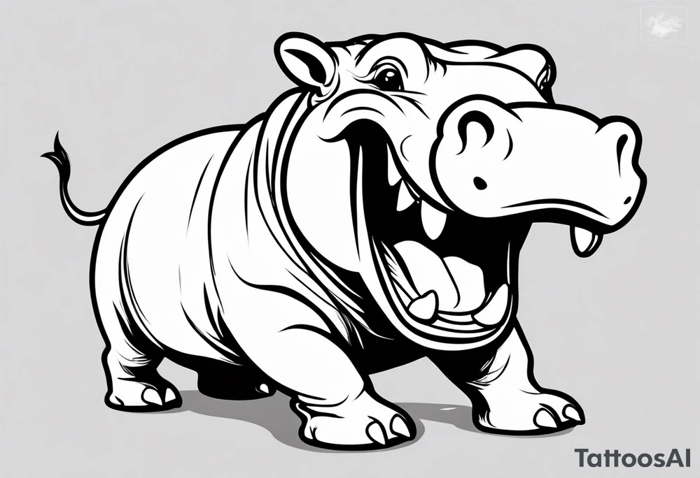 Baby hippo laughing tattoo idea