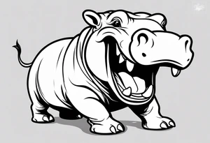 Baby hippo laughing tattoo idea