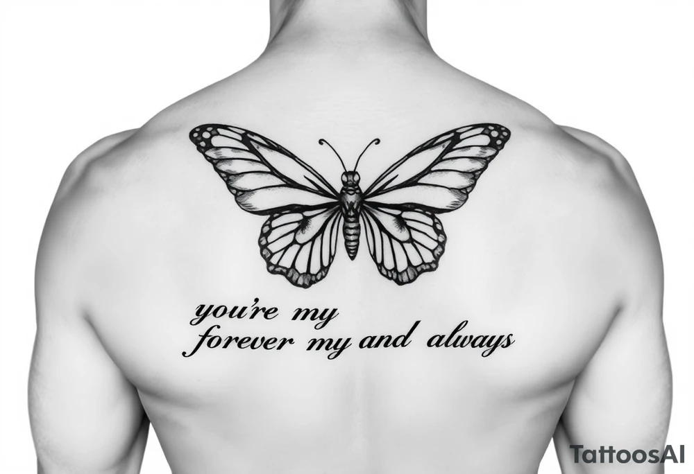 Utility Chain, butterfly,  you're my person, I love you forever and always Alan Knutson tattoo idea