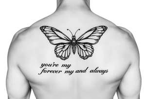 Utility Chain, butterfly,  you're my person, I love you forever and always Alan Knutson tattoo idea