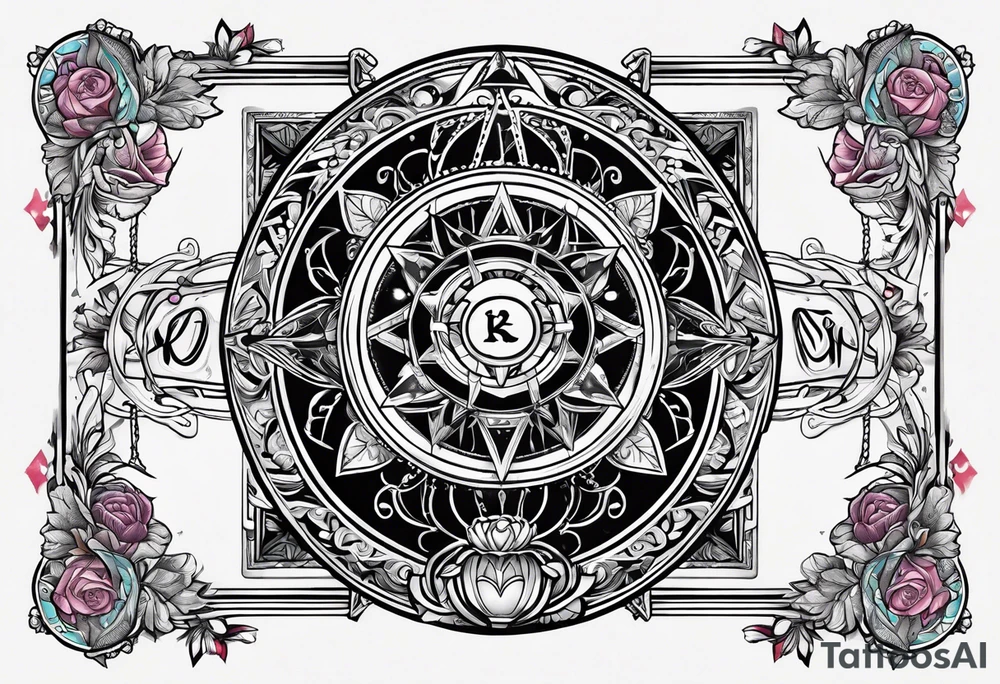 The idea of strength in a tarot card design tattoo idea