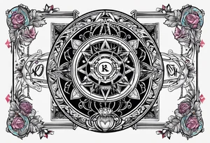 The idea of strength in a tarot card design tattoo idea