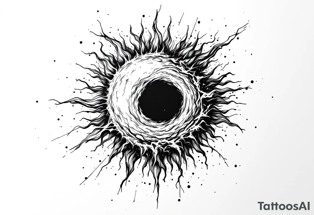 A sun and a black hole combined together as one. tattoo idea A sun and a black hole combined together as one. tattoo idea
