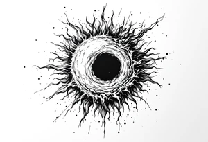 A sun and a black hole combined together as one. tattoo idea