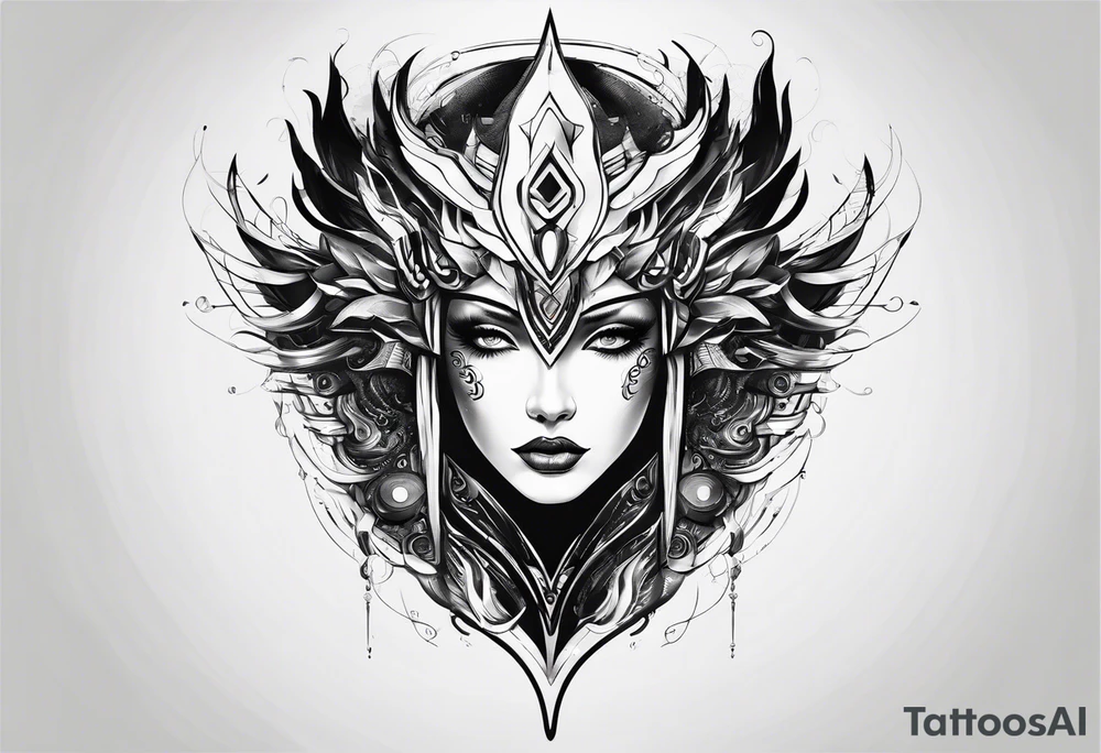 Futuristic design with letters eegj tattoo idea