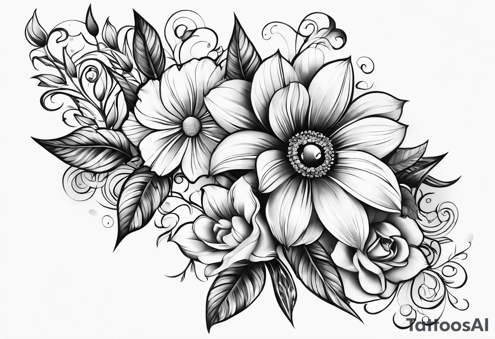 half sleeve with flowers and lace tattoo idea