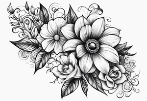 half sleeve with flowers and lace tattoo idea