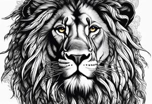 Jamaican lion with dreads tattoo idea