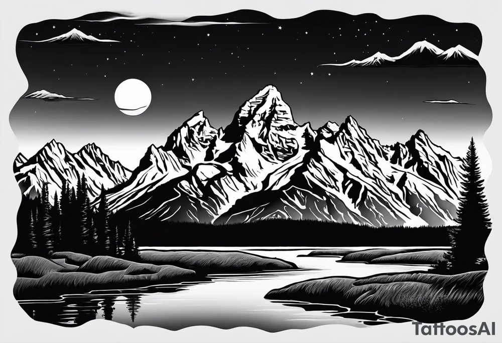 grand Teton mountain tattoo idea