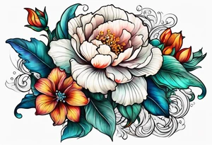sea, flower tattoo idea