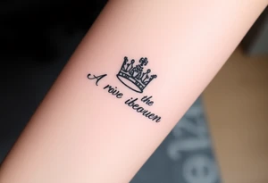 A rose with a kings crown above it tattoo idea