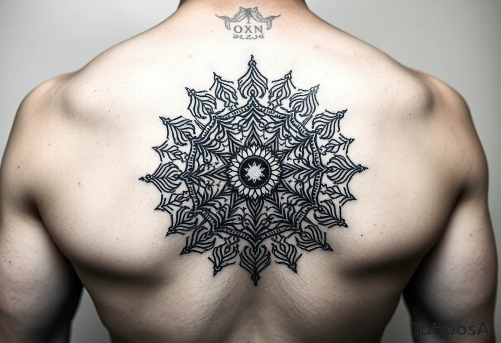 "Ozon logo morphing into a Tibetan mandala. Inside the mandala: hidden text 'Ты не клиент — ты продукт' in Old Church Slavonic font.  

Style: Gritty realism, like a badly done underground tattoo. Black ink, no shading." tattoo idea