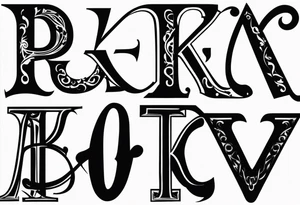 tattoo that includes the letters: A, K, E, O tattoo idea