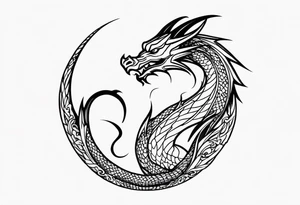 Dragon full black small tattoo idea