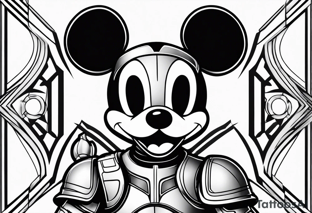 mickey mouse with clone trooper tattoo idea