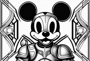 mickey mouse with clone trooper tattoo idea