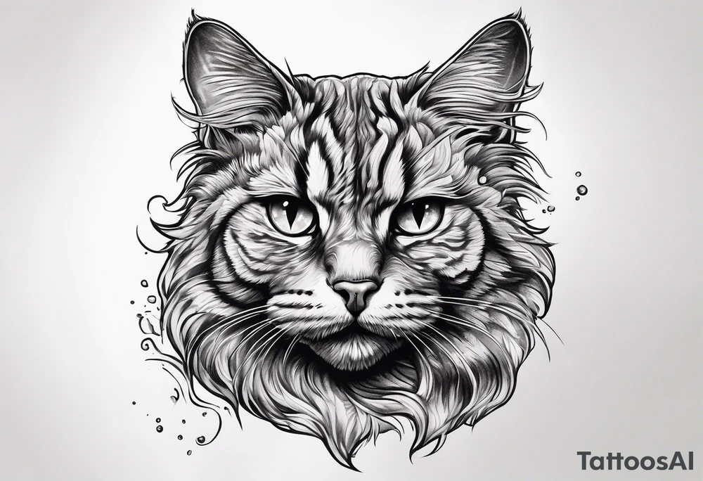 A drunk cat tattoo idea