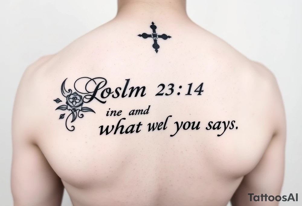 psalm 23:4 forearm tattoo and state what it says small size tattoo idea