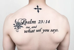 psalm 23:4 forearm tattoo and state what it says small size tattoo idea