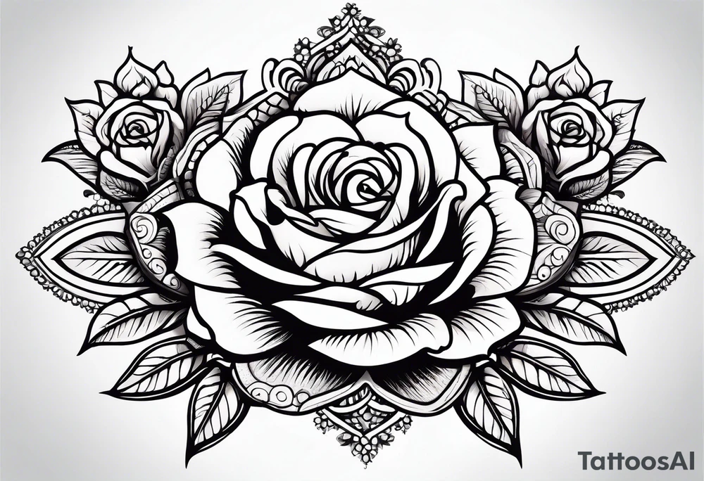 Roses and henna tattoo idea