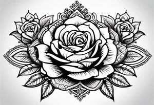 Roses and henna tattoo idea