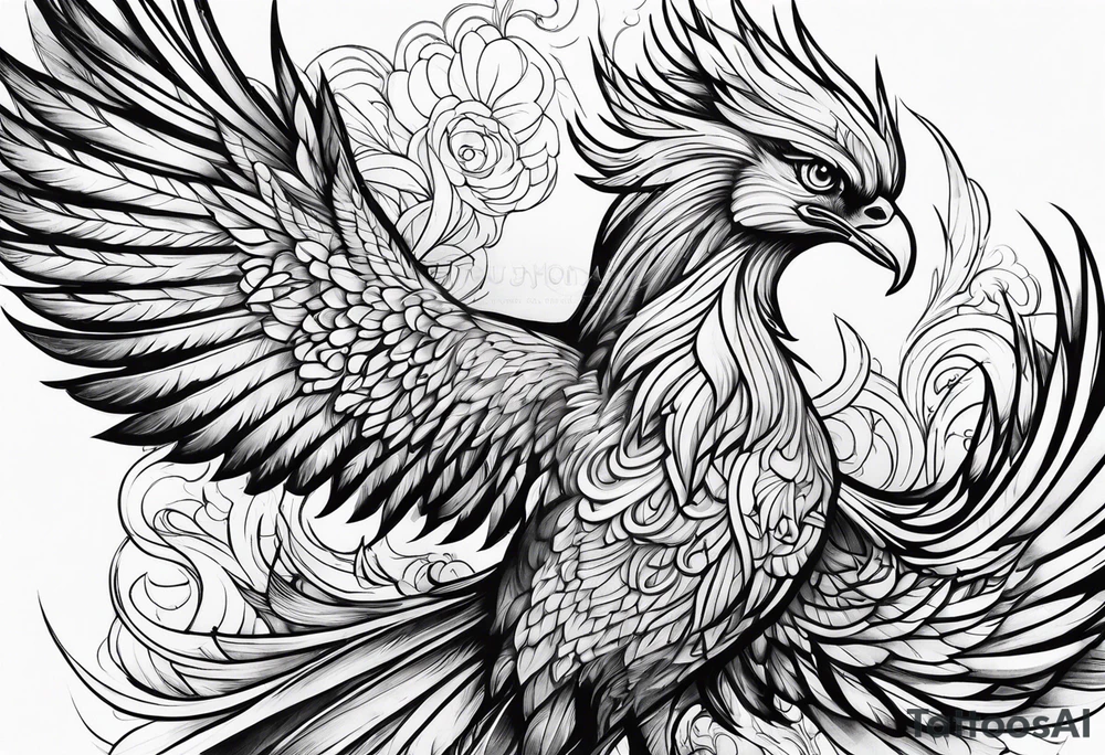 Rising phoenix tattoo idea