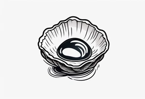 Small pretty open oyster with a world in the centre instead of a pearl tattoo idea