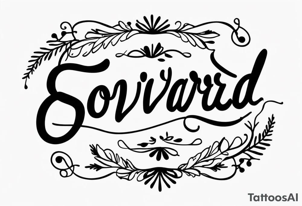 the word ‘onwards’ in cursive tattoo idea