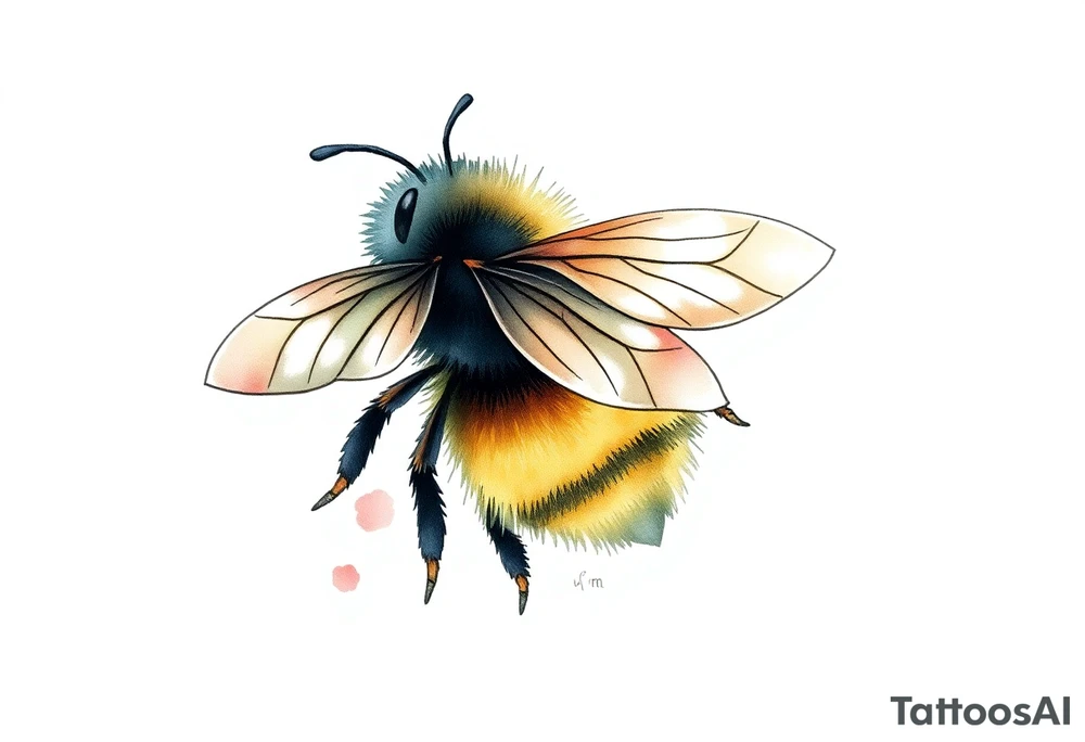 Cute bumblebee tattoo idea