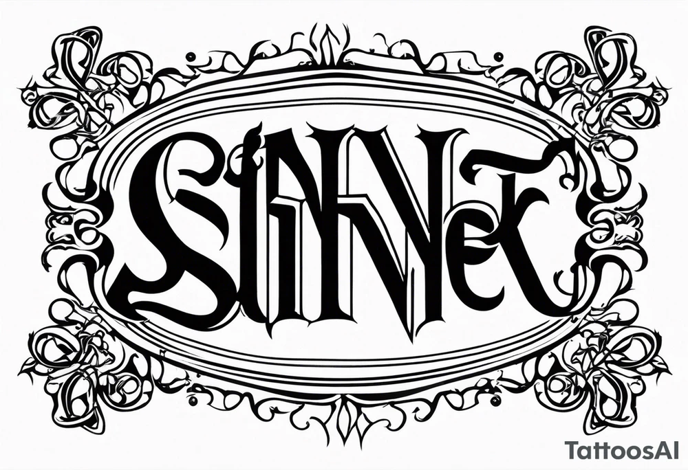 Saint and Sinner written ambigram tattoo tattoo idea