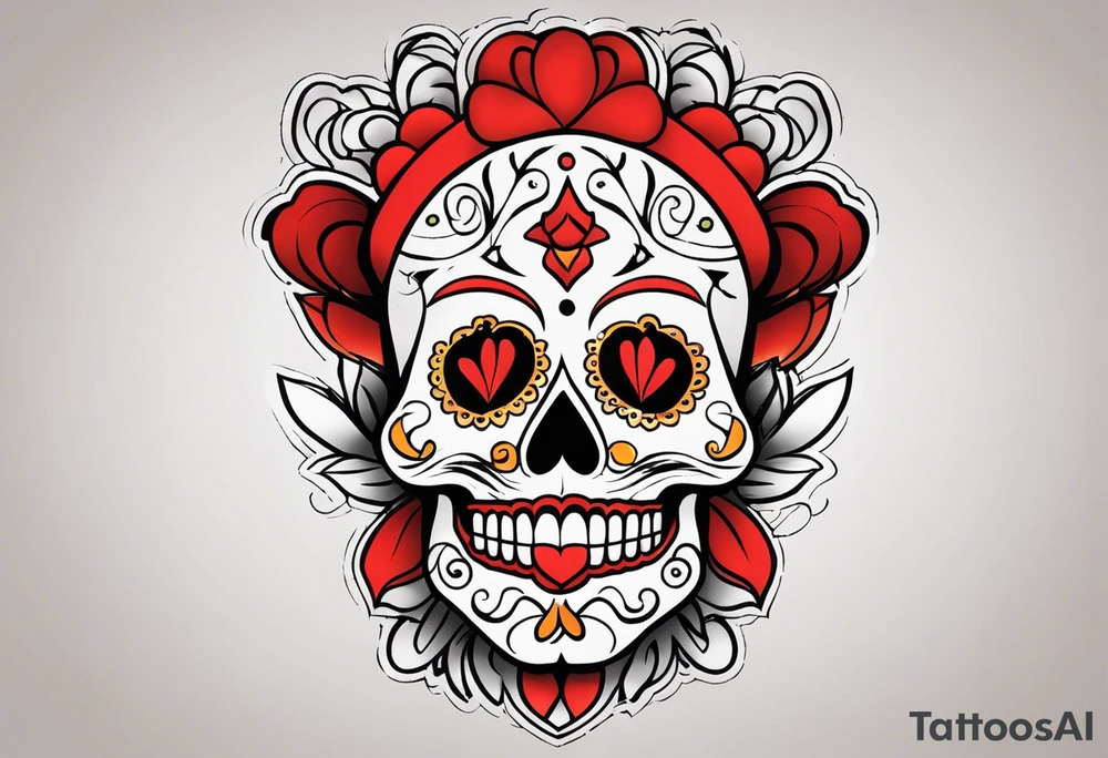 El triste payaso, sugar skull style tattoo idea